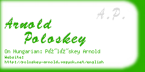 arnold poloskey business card